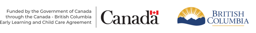 Logos of the Government of Canada and British Columbia with text about the Canada-British Columbia Early Learning and Child Care Agreement.